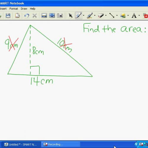 Jesse finding area of a triangle
