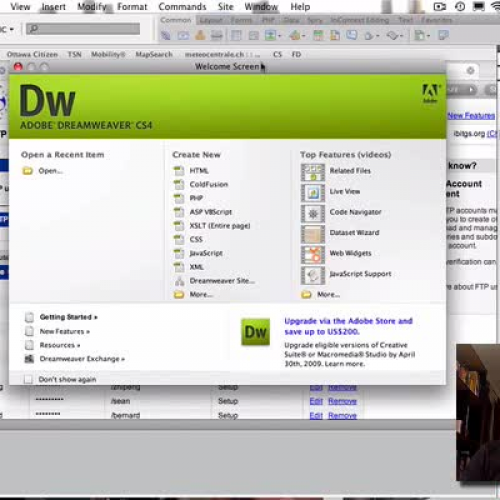 Dreamweaver Defining Site and FTP