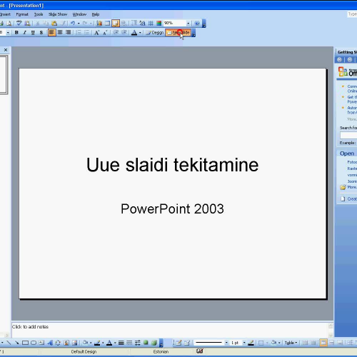 PowerPoint 2003 - uus slaid