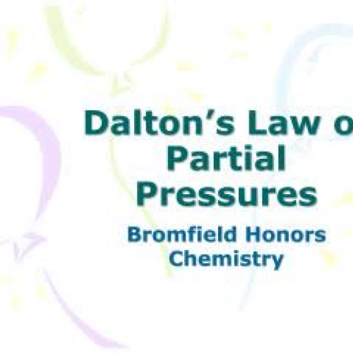 Daltons Law of Partial Pressures