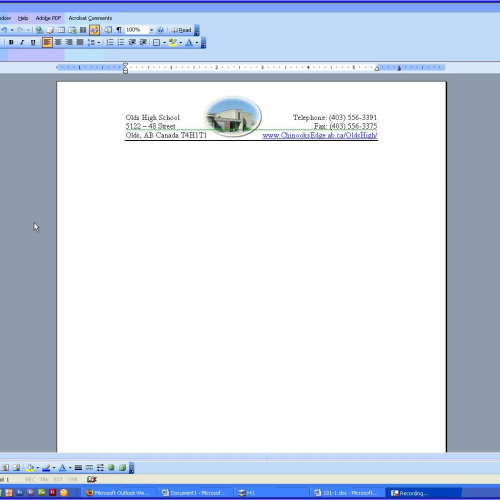 MS Word 2003 - business letter with envelope