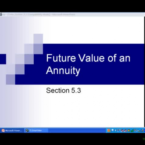 Future Valve of an Annuity