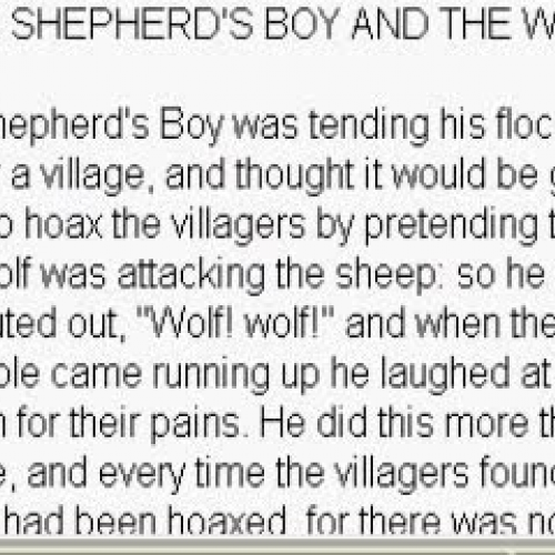 Aesops BOY THAT CRIED WOLF -- Www.SmithLitera