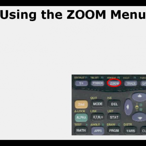 Using the Zoom Menu of the TI83 and TI84 Calc