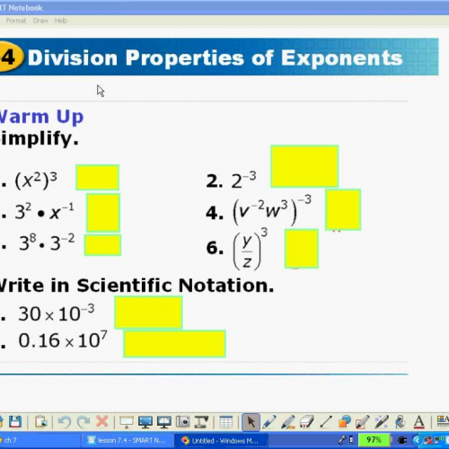 Lesson 7.4 Part  A Dividing Powers