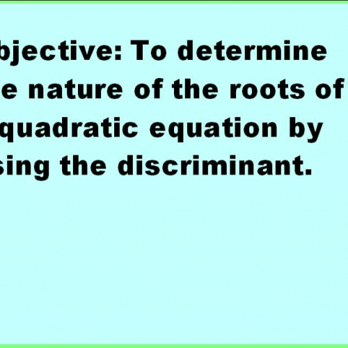 7-3 The Discrininant