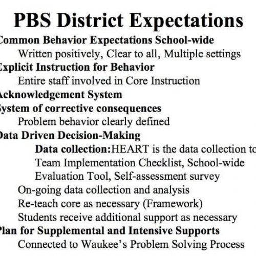 District Expectations PBS