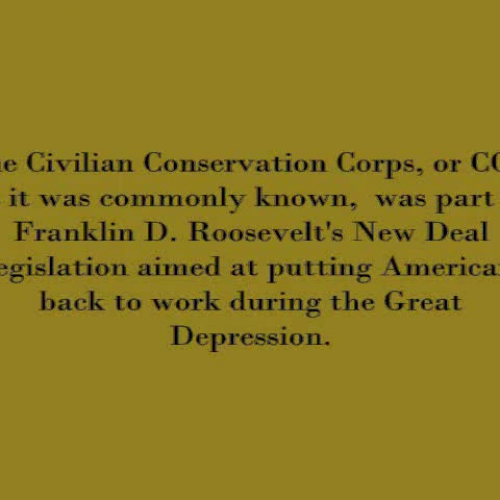 A Look Back at the Civilian Conservation Corp