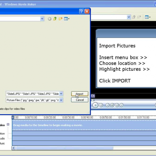 1. Movie Maker  Import Pictures
