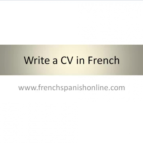 Write a CV in French