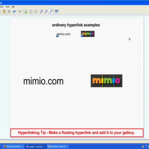 Mimio Notebook Hyperlinking Tip