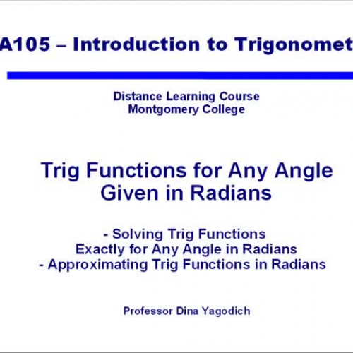 Video 22 Trig Function Values for any Angle i