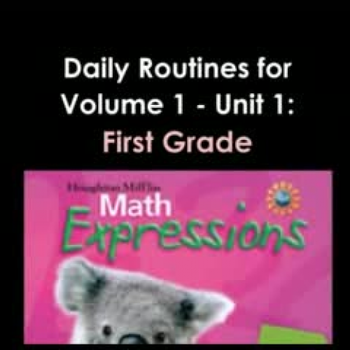 HMX 1st Grade Routines part 1 of 2
