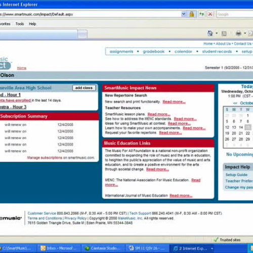 SmartMusic Impact Set up 