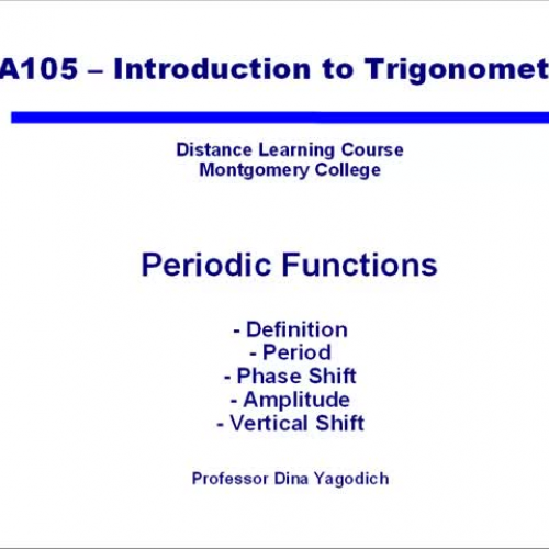 Video 25 Sin and cosine as periodic functions