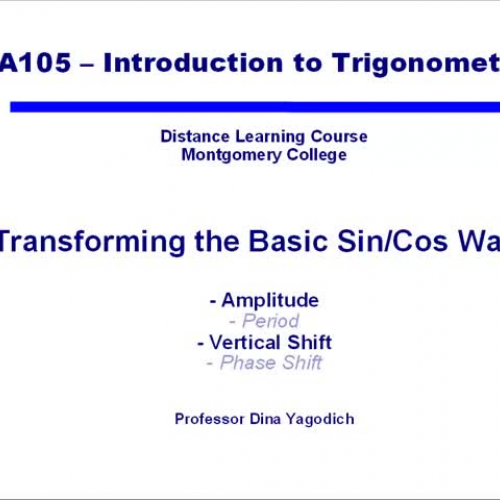 Video 26 Transform of Trig Functions  Amp  Ve