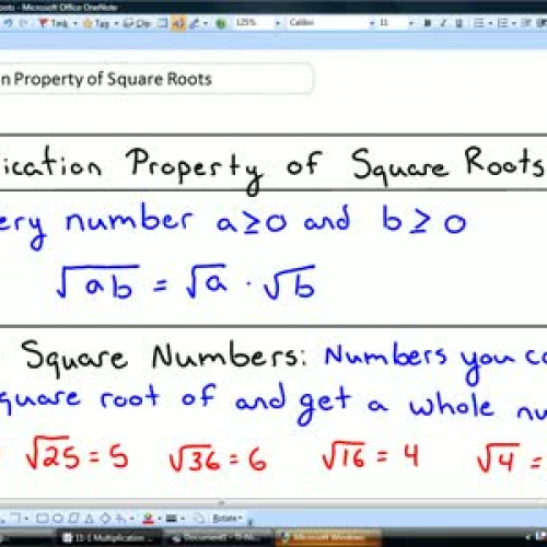 Simplifying Radicals Multiplication Property