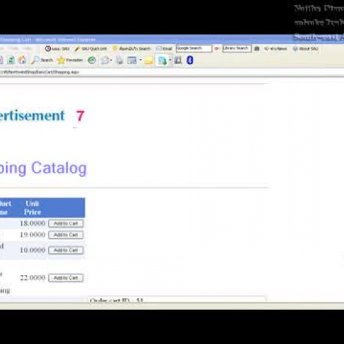 Shopping Cart with ASP ADO dot NET C Sharp Pa