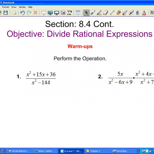 8.4 Dividing Rational Expression