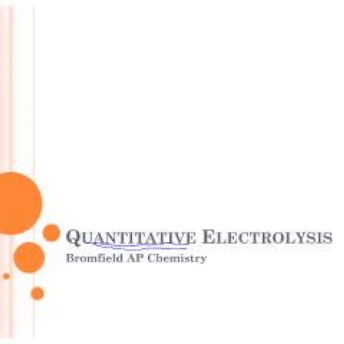Quantitative Electrolysis