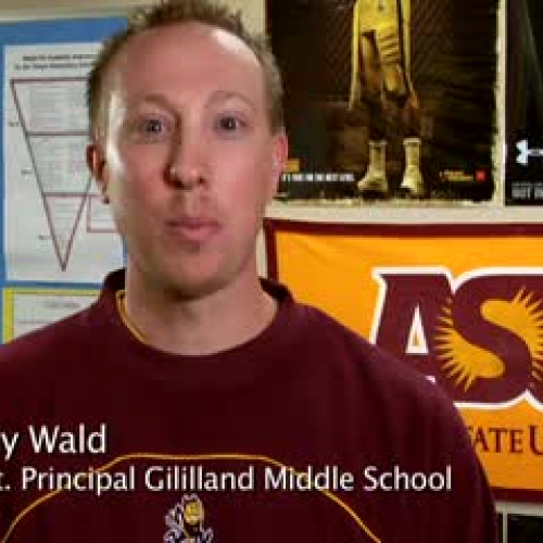 ASUs Sparky visits Gililland Middle School