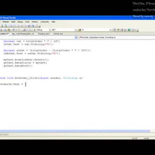 Shopping Cart with ASP ADO dot NET C Sharp Pa