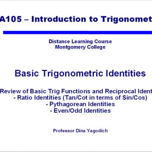 Video 30 Basic Trig Identities