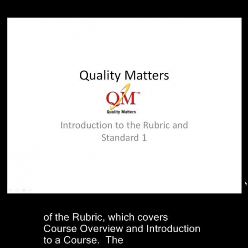 Quality Matters Introduction and Standard 1