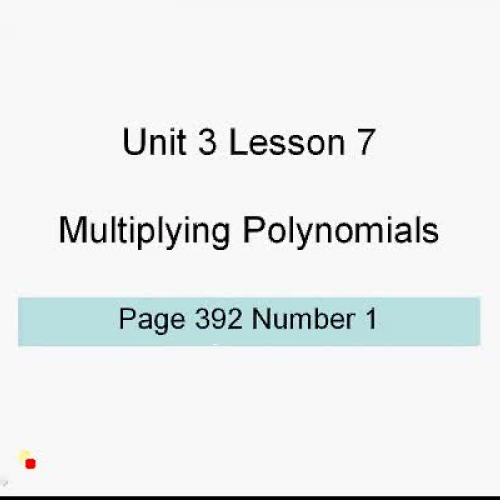 Unit 3 Lesson 7 Page 392 Number 1