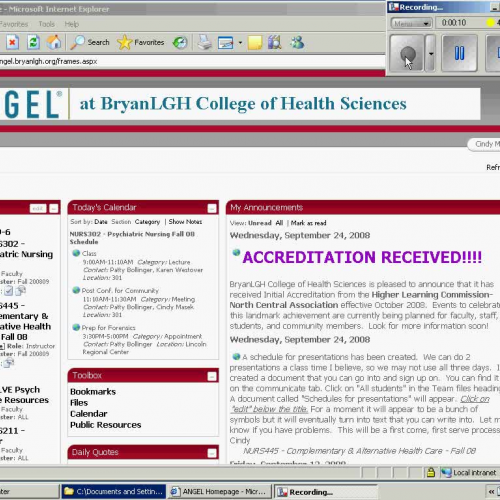 Finding old shells - courses Angel 7.2