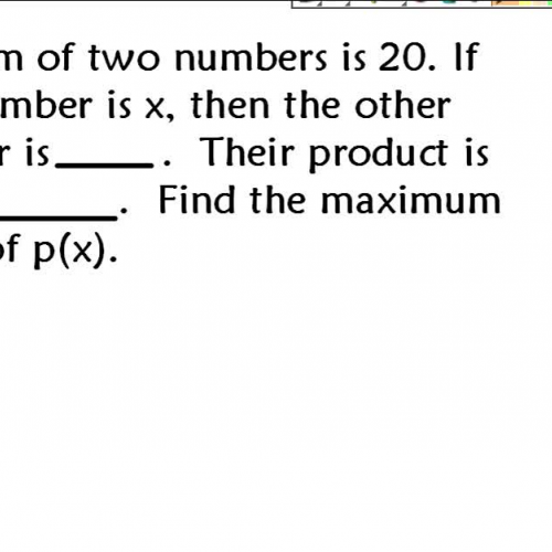 7-7 word problems with quadratic functions