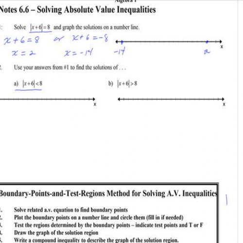Algebra Lesson 6.6 Day 1