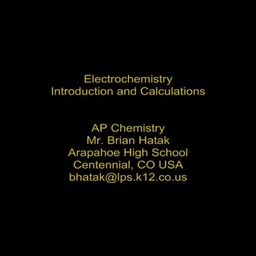 Electrochemistry - Introduction
