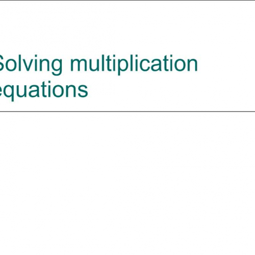 Multiplication Equations