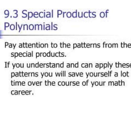 whs Alg. I 9.3 Special Products_Hillman