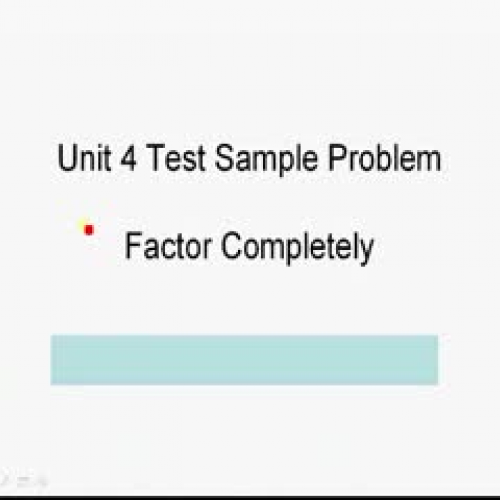 Unit 4 Test Sample Problem