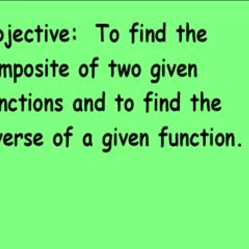 10-3 Compositions and Inverse Functions