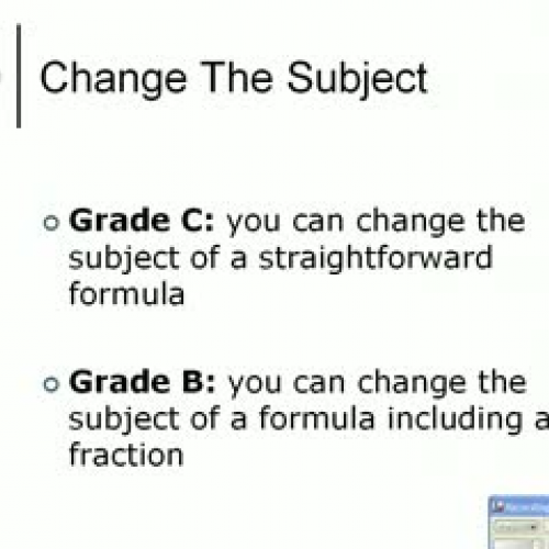 Change The Subject Pt 1