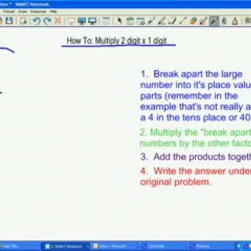 2 digit x 1 digit multiplication
