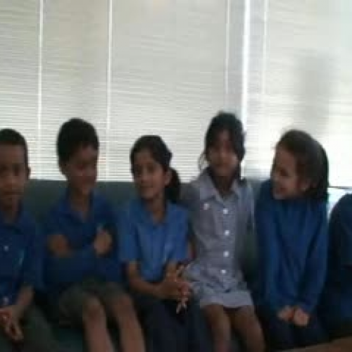 Children alking about the building