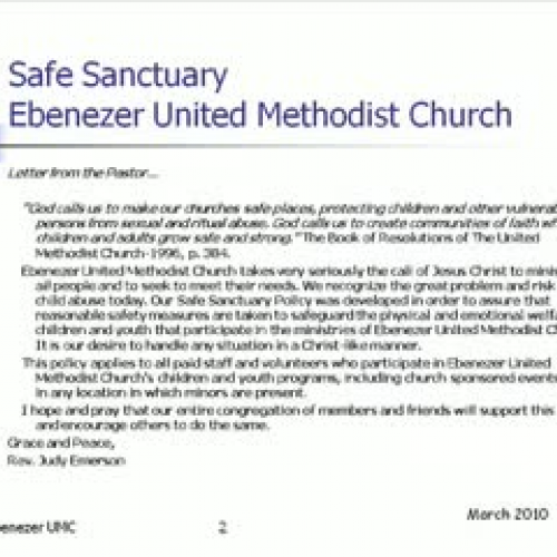 Safe Sanctuary 2010