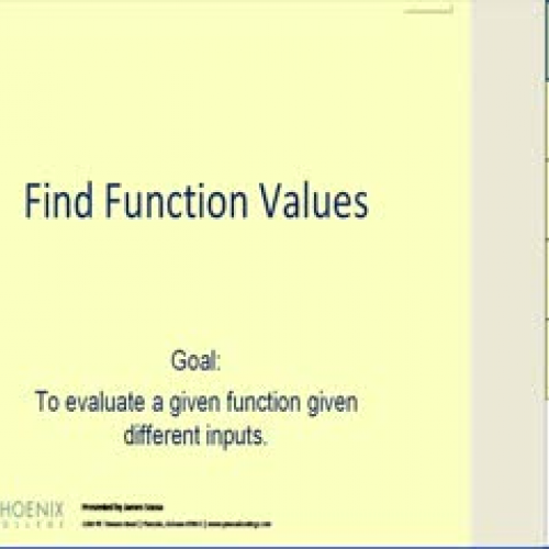 Finding Function Values