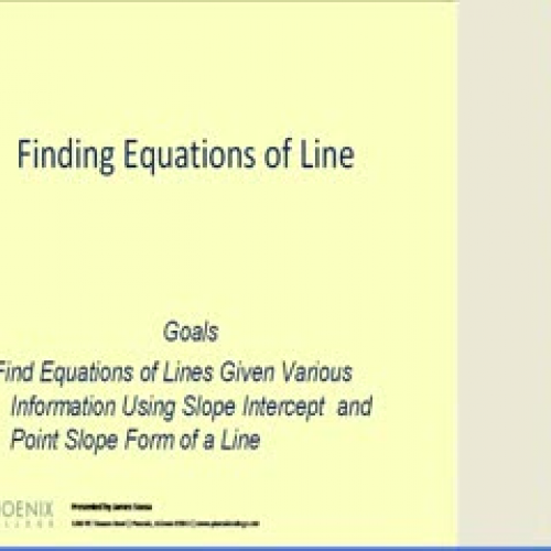 Finding Equations of Lines