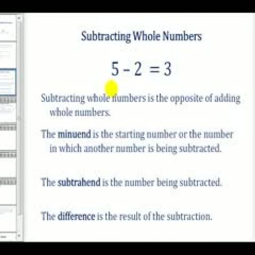 Subtracting Whole Numbers