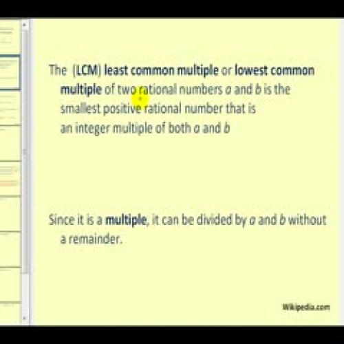 The Least Common Multiple