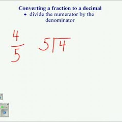 Percent Decimal Fraction Conversions