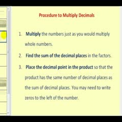 Multiplying Decimals