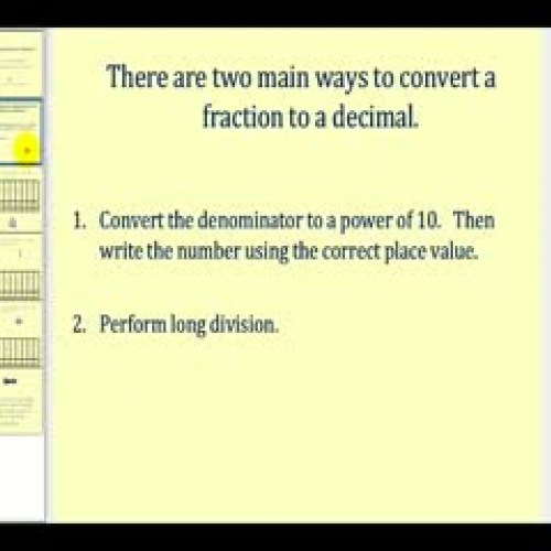 Converting a Fraction to a Decimal - Part 1