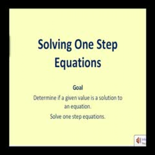 Solving One Step Equations