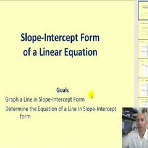 Slope Intercept Form of a Line